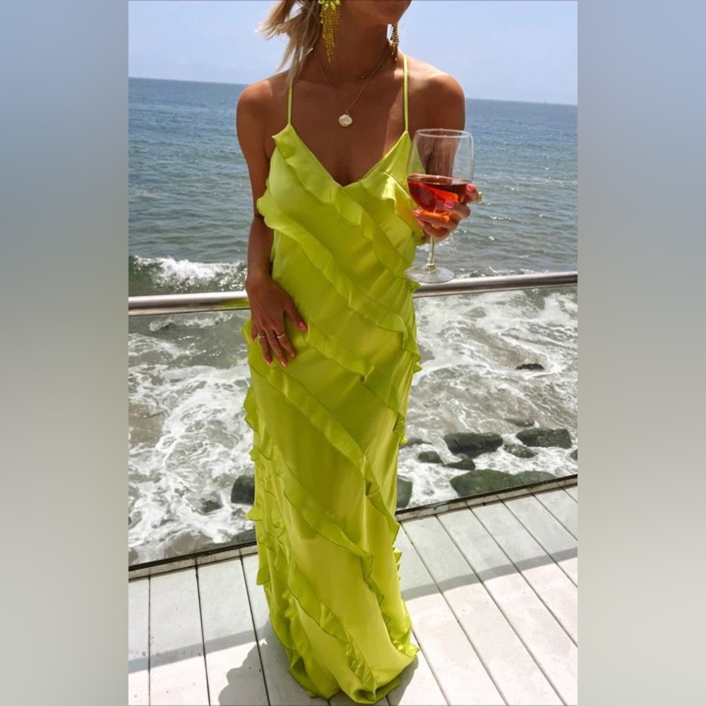 Show Me Your MuMu Lime Green Maxi Dress